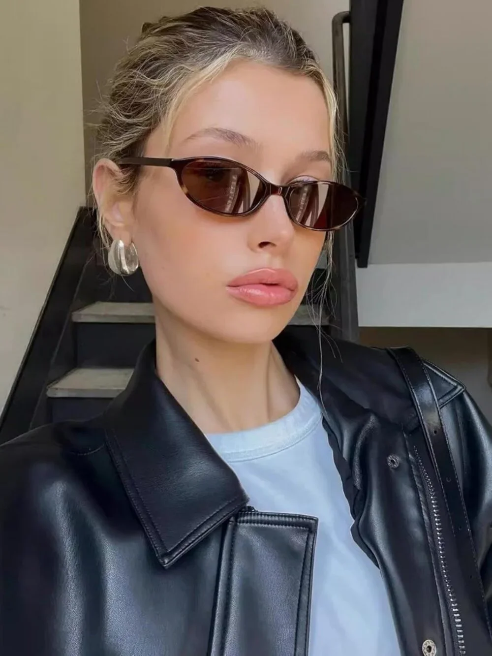 Retro Cat Eye Sunglasses for Women - 90s Oval Shades with UV Protection